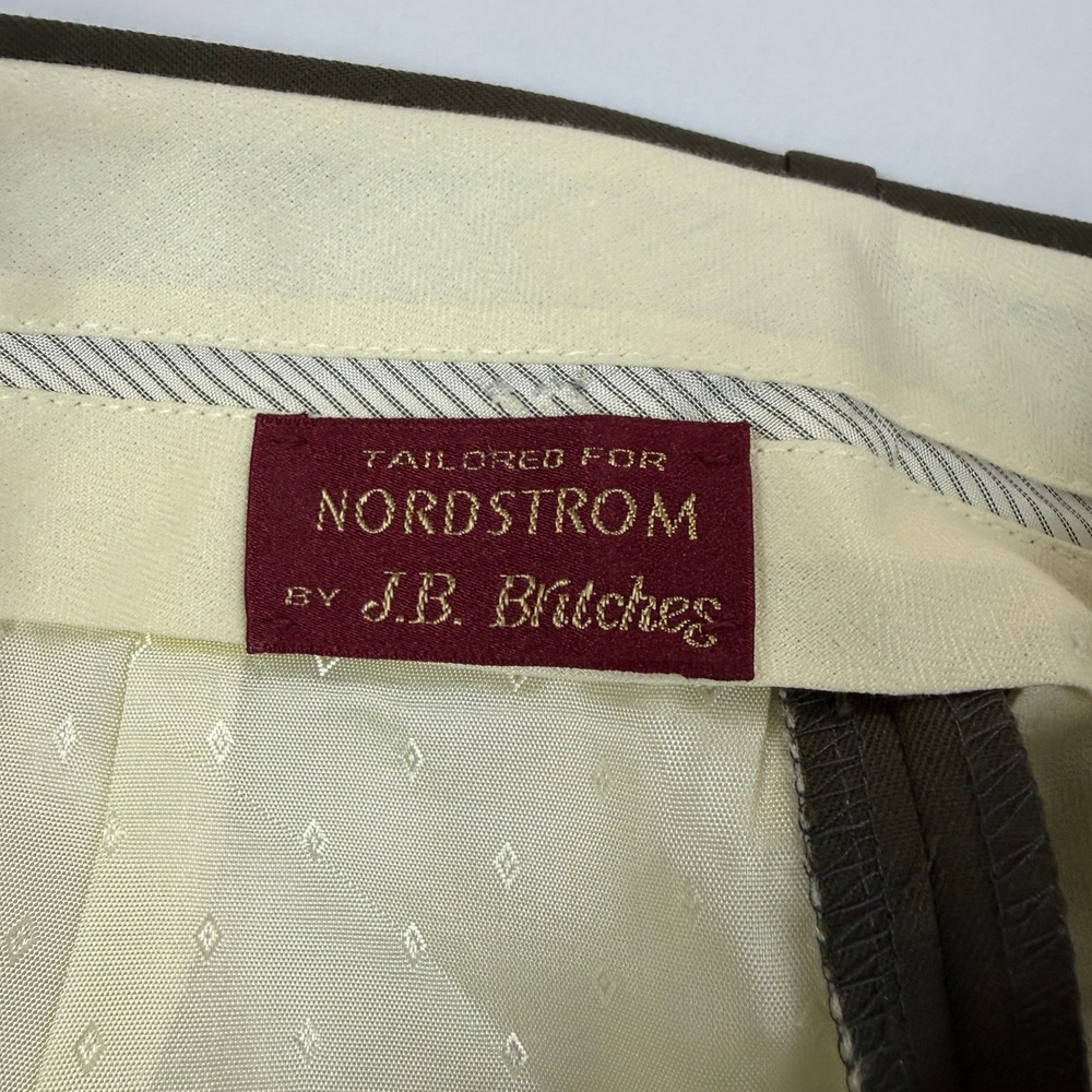 Vintage J.B. Britches Nordstrom Mens Green Wool Pleated Dress Pants 35x32 (USA) - Picture 4 of 11